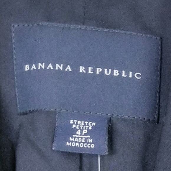 BANANA REPUBLIC Black Wool Blazer - Size 4P New With Tags - Picture 8 of 8